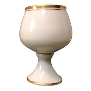 VINTAGE LENOX Goblet or Fancy Ash Tray Gold Trim Mid Century Modern Made in USA